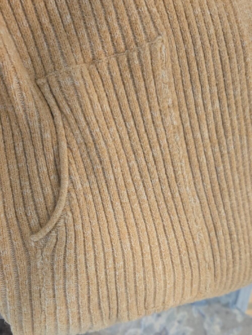 Universal Thread Beige Open-Front Ribbed Cardigan with Pockets - Picture 6 of 6